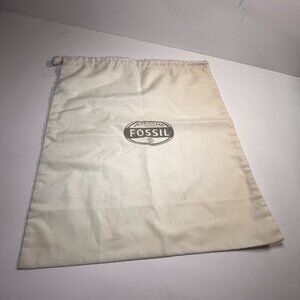 Fossil Handbag Purse Dust Bag Cover 14" with Drawstring Cream Medium Unused